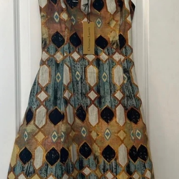 Christian Lacroix Linen Blend Mini Dress With Fringe Hem, Size XXS - Picture 6 of 16